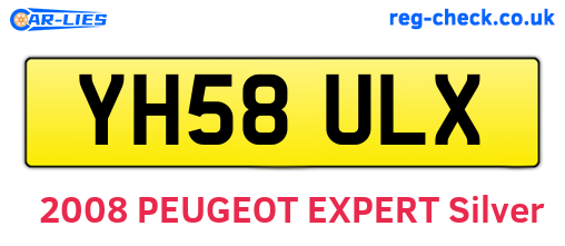 YH58ULX are the vehicle registration plates.