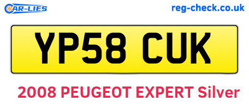 YP58CUK are the vehicle registration plates.