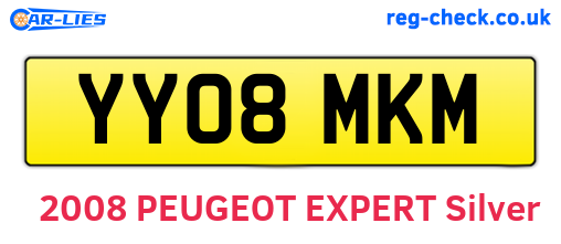 YY08MKM are the vehicle registration plates.