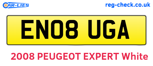 EN08UGA are the vehicle registration plates.