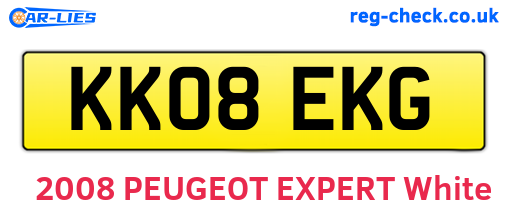 KK08EKG are the vehicle registration plates.