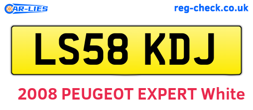 LS58KDJ are the vehicle registration plates.