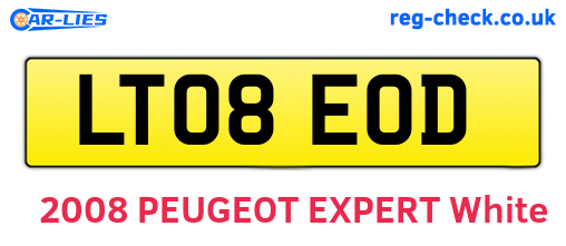 LT08EOD are the vehicle registration plates.