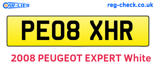 PE08XHR are the vehicle registration plates.