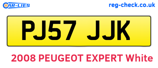 PJ57JJK are the vehicle registration plates.