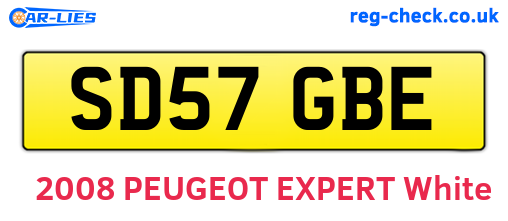 SD57GBE are the vehicle registration plates.