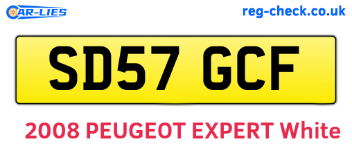 SD57GCF are the vehicle registration plates.