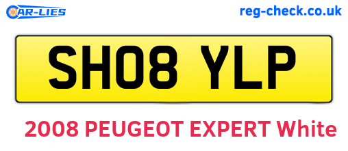 SH08YLP are the vehicle registration plates.
