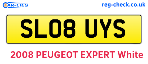 SL08UYS are the vehicle registration plates.