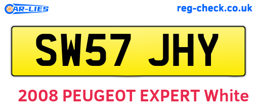 SW57JHY are the vehicle registration plates.