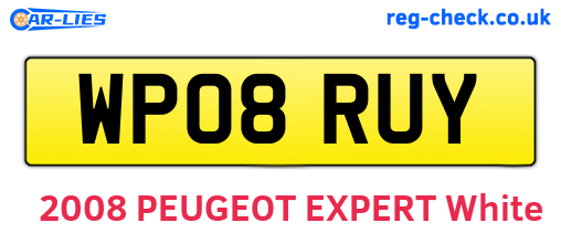 WP08RUY are the vehicle registration plates.