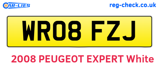 WR08FZJ are the vehicle registration plates.