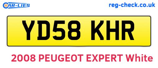 YD58KHR are the vehicle registration plates.