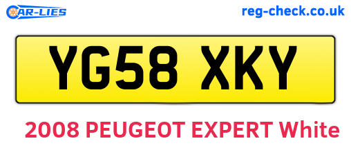 YG58XKY are the vehicle registration plates.