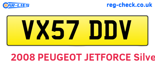 VX57DDV are the vehicle registration plates.