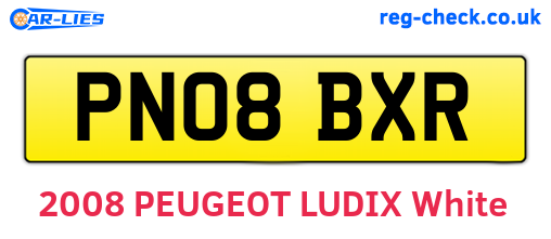 PN08BXR are the vehicle registration plates.