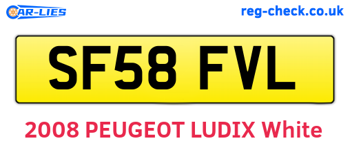 SF58FVL are the vehicle registration plates.