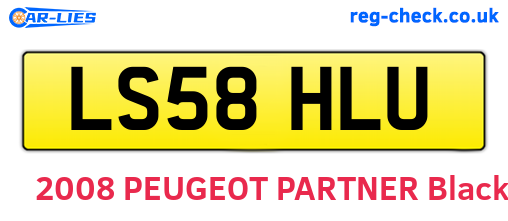 LS58HLU are the vehicle registration plates.
