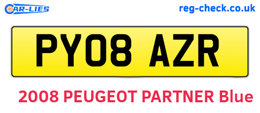 PY08AZR are the vehicle registration plates.