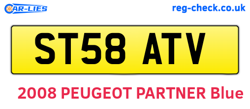 ST58ATV are the vehicle registration plates.