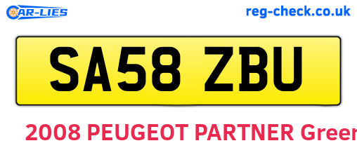 SA58ZBU are the vehicle registration plates.