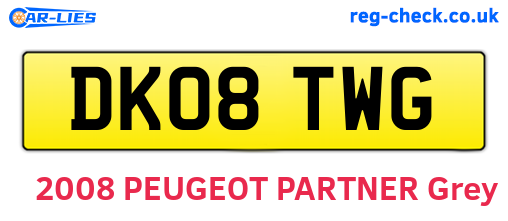 DK08TWG are the vehicle registration plates.