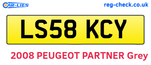 LS58KCY are the vehicle registration plates.