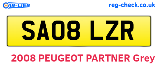SA08LZR are the vehicle registration plates.