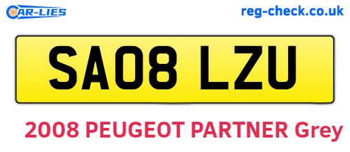 SA08LZU are the vehicle registration plates.