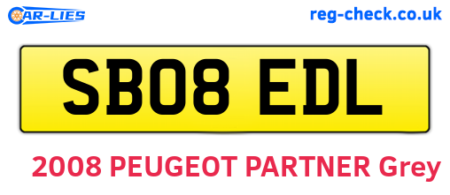 SB08EDL are the vehicle registration plates.