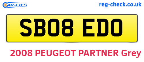 SB08EDO are the vehicle registration plates.