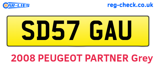 SD57GAU are the vehicle registration plates.