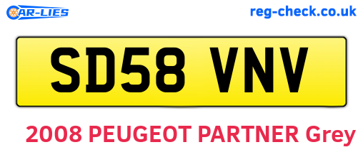 SD58VNV are the vehicle registration plates.