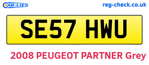 SE57HWU are the vehicle registration plates.