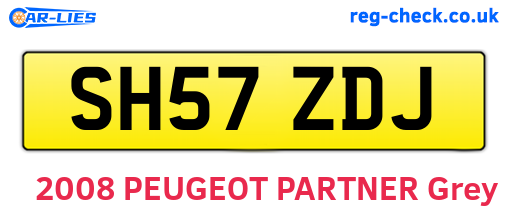 SH57ZDJ are the vehicle registration plates.