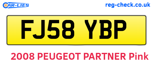 FJ58YBP are the vehicle registration plates.