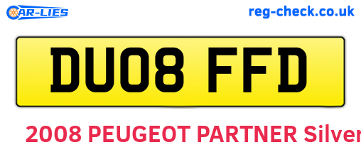 DU08FFD are the vehicle registration plates.