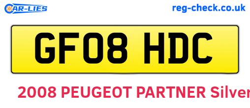GF08HDC are the vehicle registration plates.