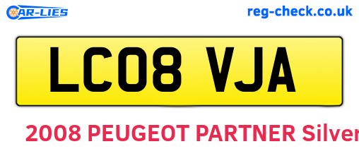 LC08VJA are the vehicle registration plates.