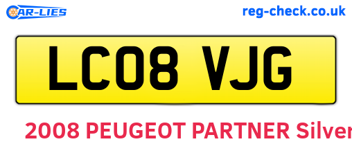 LC08VJG are the vehicle registration plates.