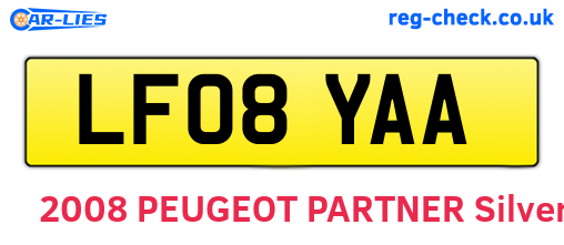 LF08YAA are the vehicle registration plates.