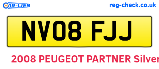 NV08FJJ are the vehicle registration plates.