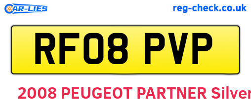 RF08PVP are the vehicle registration plates.