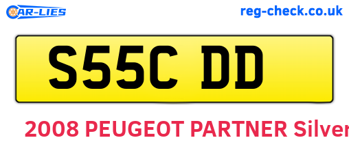 S55CDD are the vehicle registration plates.