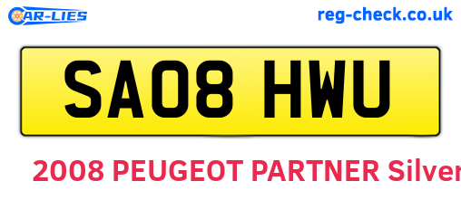 SA08HWU are the vehicle registration plates.