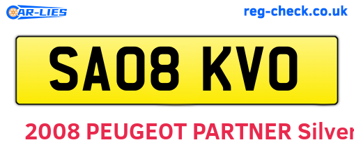 SA08KVO are the vehicle registration plates.