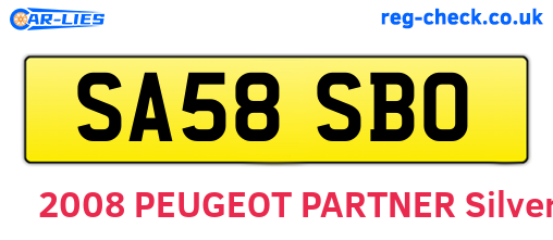 SA58SBO are the vehicle registration plates.
