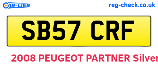 SB57CRF are the vehicle registration plates.