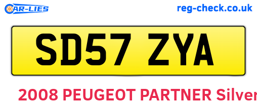 SD57ZYA are the vehicle registration plates.