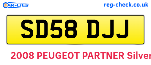 SD58DJJ are the vehicle registration plates.
